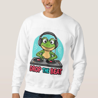 Moletom Drop the Beat Frog Hoodie Funny DJ Frog Sweatshirt