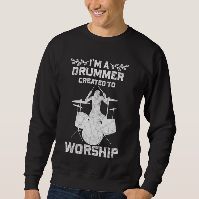 Moletom Drummer Criado À Fé Cristã Culto (Frente)