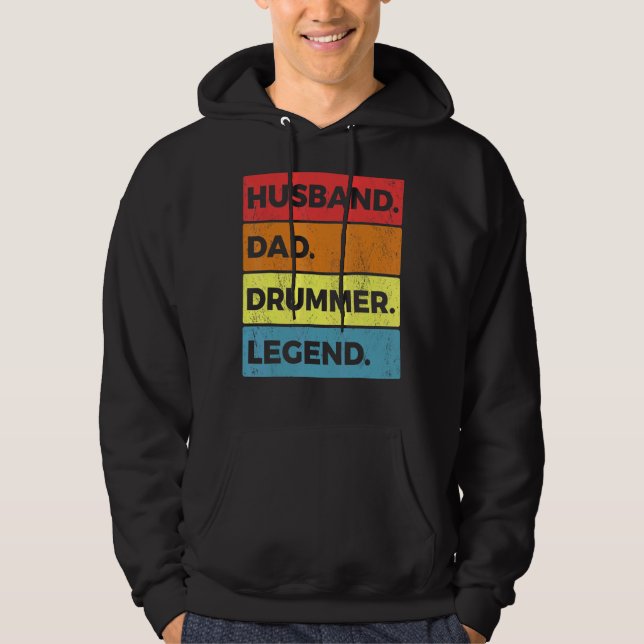 Moletom Drumming Drum Set Pai Marido Para Drummer E Perc (Frente)