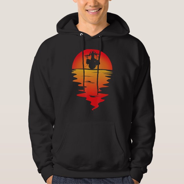 Moletom Drumming Drum Set Sunset Para Drummer E Percussio (Frente)