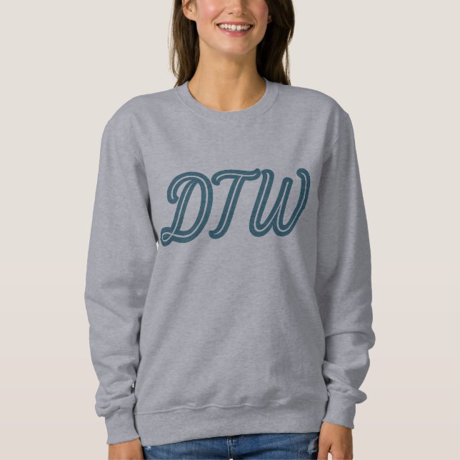 Moletom DTW Detroit Airport Code - Michigan Viagem Gift (Frente)