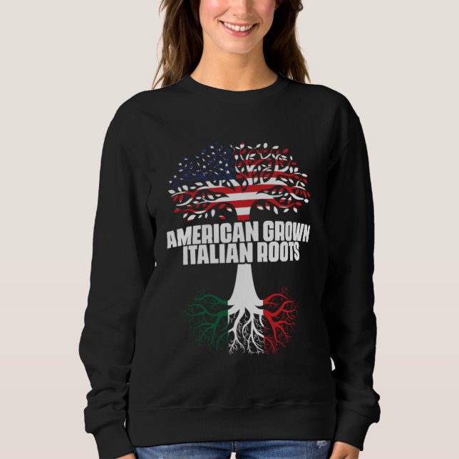 Moletom Dual Citizenship America Italy Flag Roots Italian  (Frente)