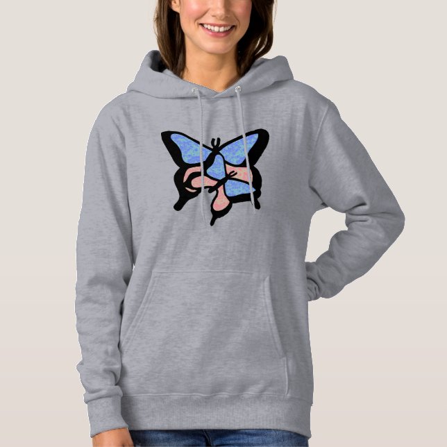 Moletom Duas Borboletas Coloridas Hoodie (Frente)