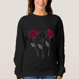 Moletom Duas Rosas vermelhas E Uma Rosa Preta Para Adultos