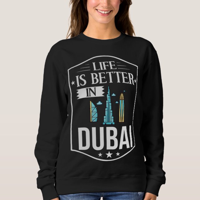 Moletom Dubai United Arab Emirates Uae City Skyline Map Tr (Frente)