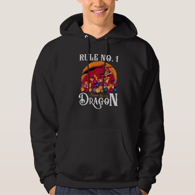Moletom Dungeon Dice Shirt Never Trust A Dragon RPG Gamers (Frente)