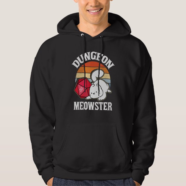 Moletom Dungeon Meowster Nerdy D20 Dice Nerd Kitten Rp (Frente)