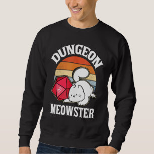 Moletom Dungeon Meowster Nerdy D20 Dice Nerd Kitten Rp