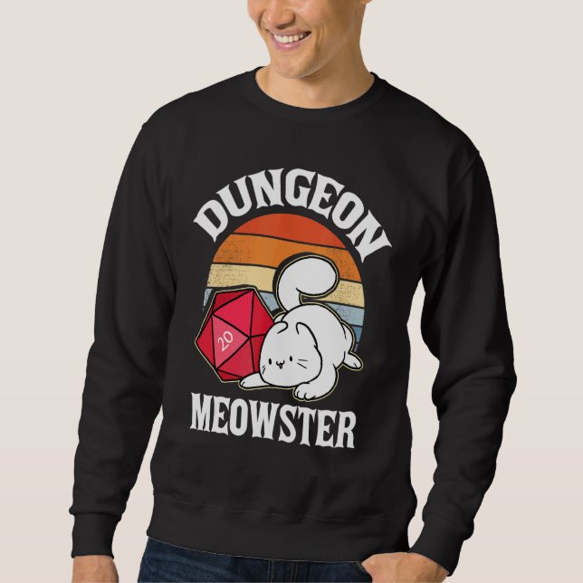Moletom Dungeon Meowster Nerdy D20 Dice Nerd Kitten Rp (Frente)