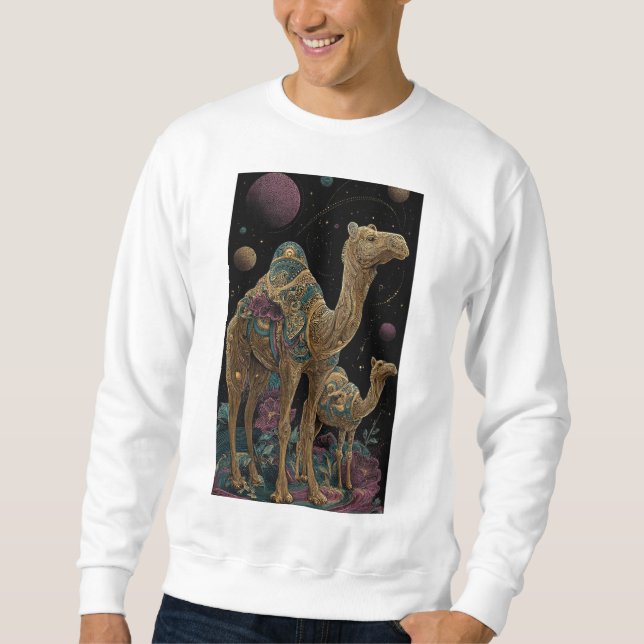 Moletom Duo de camelos dourados cósmicos (Frente)