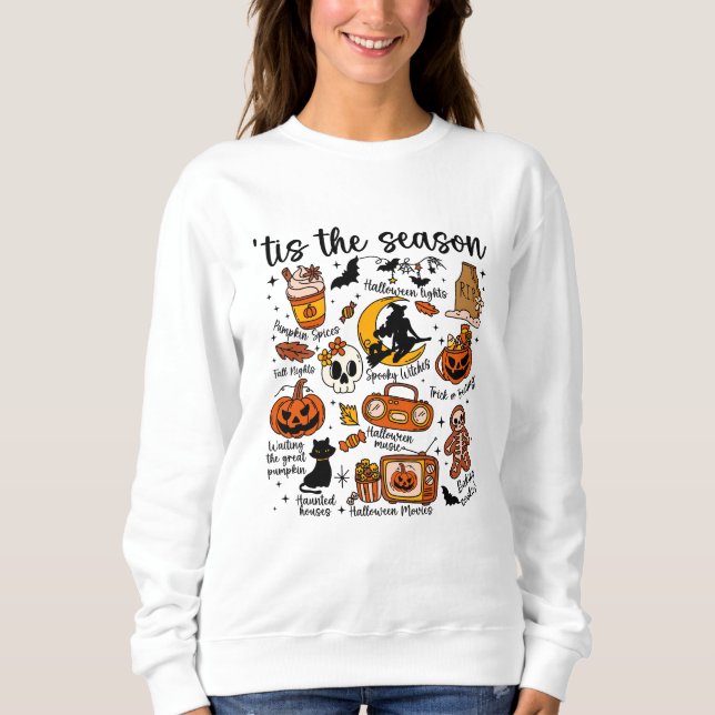 Moletom É a Temporada de Halloween Doodles – Fofos Assusta (Frente)
