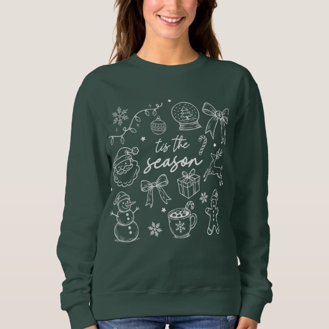 Moletom É a Temporada - Doodle de Natal (Frente)