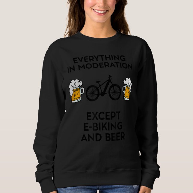 Moletom E Bike Bikes Electric E Biking MTB Biker E Cerveja (Frente)