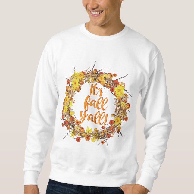 Moletom É Fall Y'all Orange Autumn Leaves (Frente)