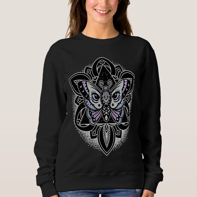 Moletom E Girl Occult Aesthetic Moth Pastel Goth Occult Wi (Frente)