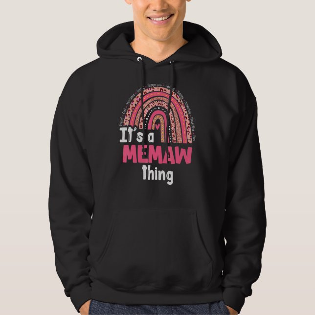 Moletom É um "Memaw Things Loving Caring Rainbow Cute Mot" (Frente)