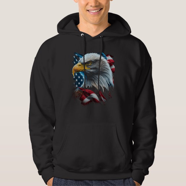 Moletom Eagle American Flag Graphic for Men Women Boys Gir (Frente)