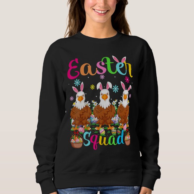Moletom Eagle Bunny Ear Páscoa Esquadrão Bald Eagle Bird H (Frente)