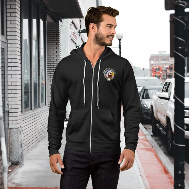 Moletom Eagle Emblem USA Flag | DD 214 Alumni Black (Criador carregado)