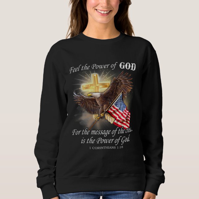 Moletom Eagle Flag Usa Christian Patriot One Nation (Frente)