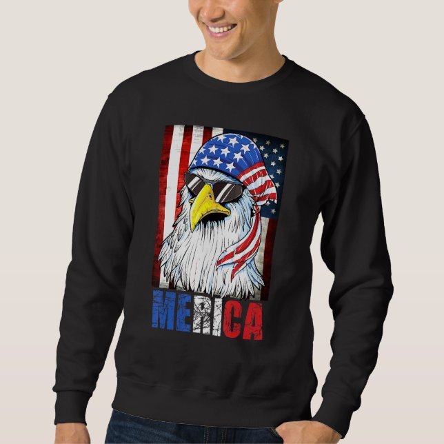 Moletom Eagle Merica 4 De Julho, Bandeira Americana (Frente)