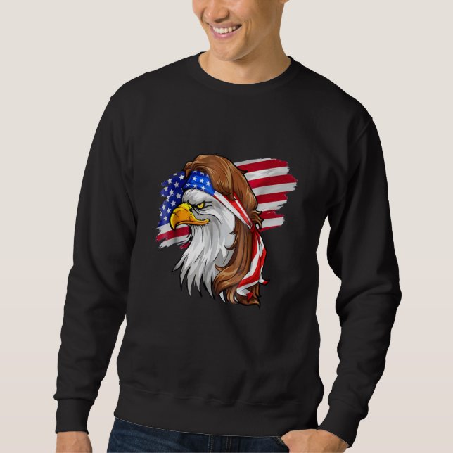 Moletom Eagle Mulle Men 4 De Julho Americano Flag Usa (Frente)