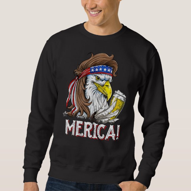 Moletom Eagle Mullet 4 De Julho Beer U.A. Flag Me (Frente)