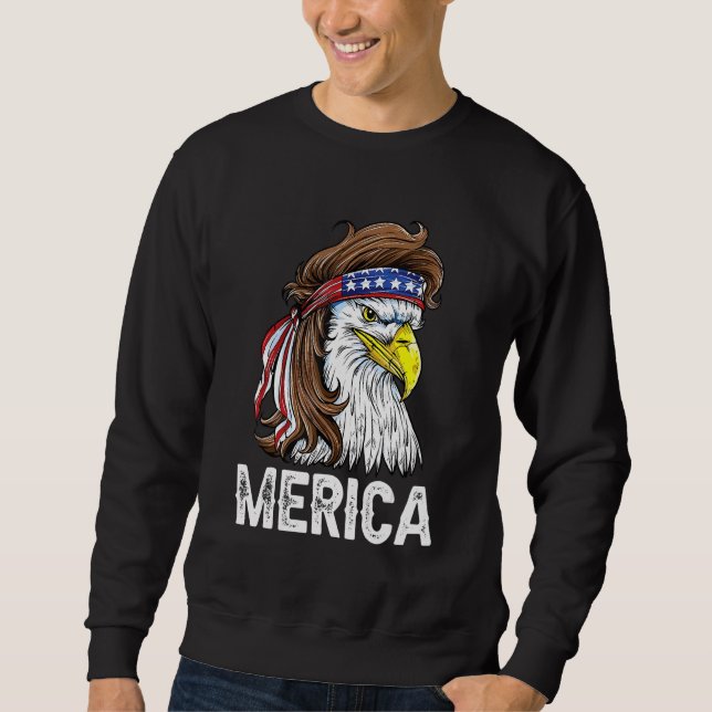Moletom Eagle Mullet 4 De Julho Dos Eua Flag Merica (Frente)