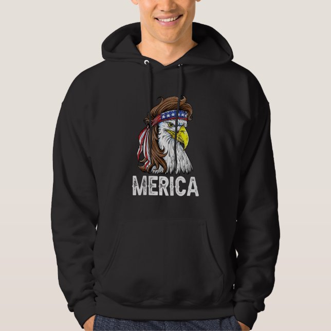 Moletom Eagle Mullet 4 De Julho Dos Eua Flag Merica (Frente)