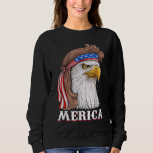 Moletom Eagle Mullet 4 de julho EUA Flag Merica