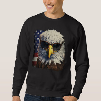 Moletom Eagle Proud Patriotic American US Flag 4th Of July