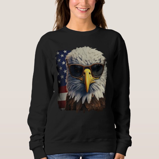 Moletom Eagle Proud Patriotic American US Flag 4th Of July (Frente)