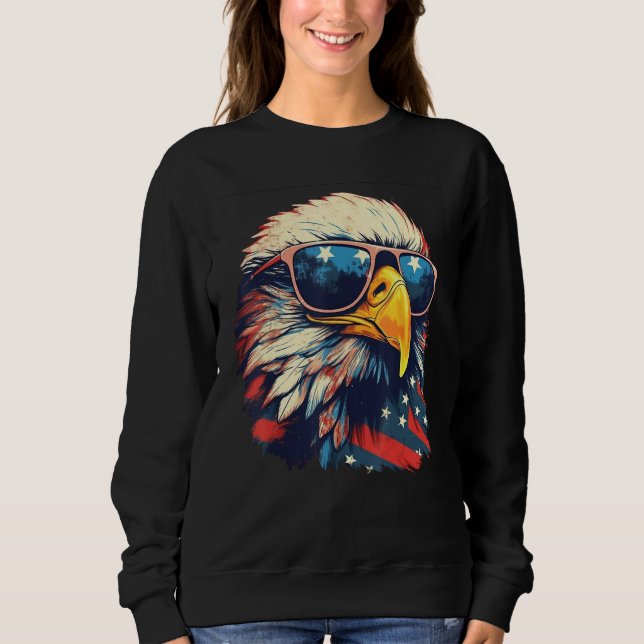 Moletom Eagle Proud Patriotic American US Flag 4th Of July (Frente)