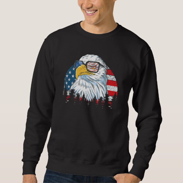 Moletom Eagle U Flag American Power 4 De Julho Merica (Frente)