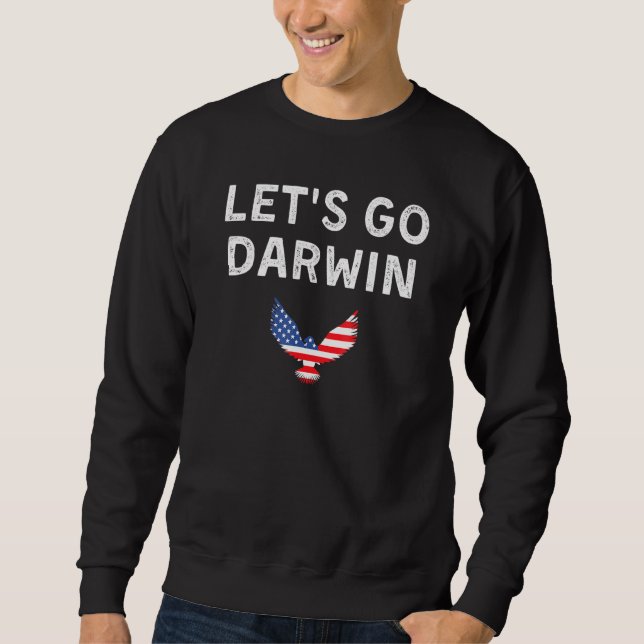 Moletom Eagle Usa American Flag Let's Go Darwin (Frente)