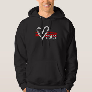 Moletom Eagles Pride Teams School Spirit Sports Red Heart