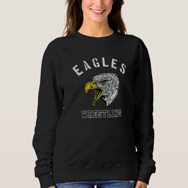 Moletom Eagles Wrestling School Spirit Team Mascot Game Ni (Frente)