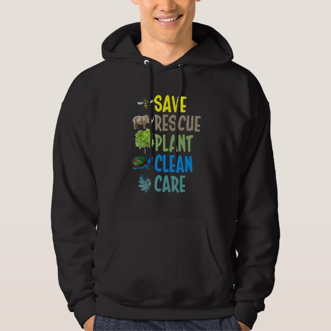 Moletom Earth Day Save rescue Plant Clean Care Turtle Anim (Frente)