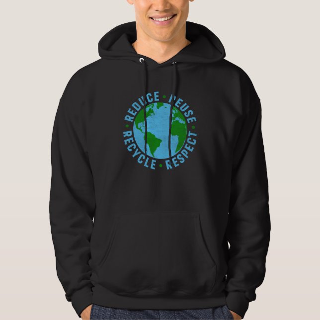 Moletom Earth Day Teacher Environment Reduce Reuse Recycle (Frente)