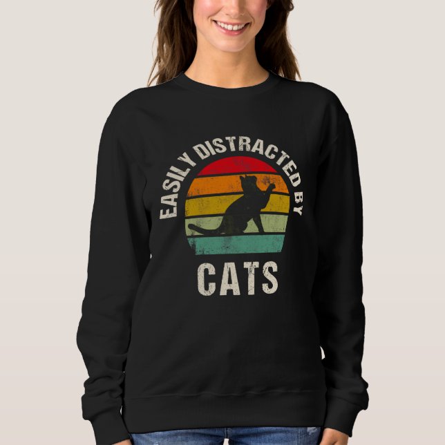 Moletom Easily distracted by Cats  Cats  For Women Men (Frente)