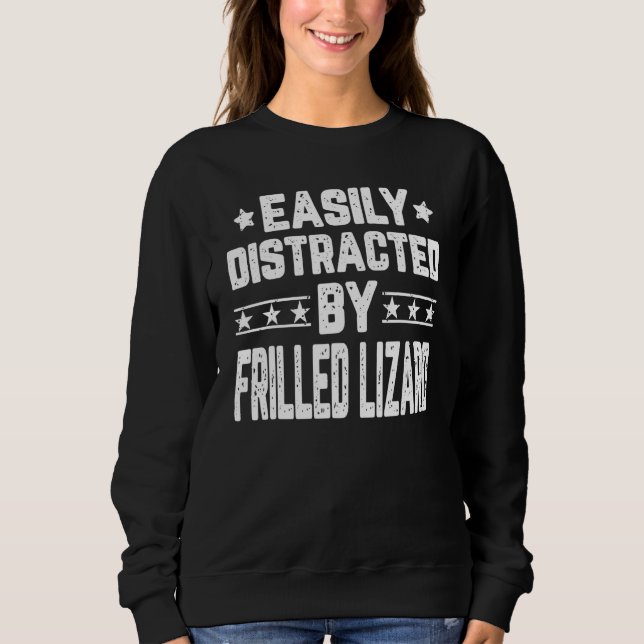 Moletom Easily Distracted By Frilled Lizard   Reptiles (Frente)