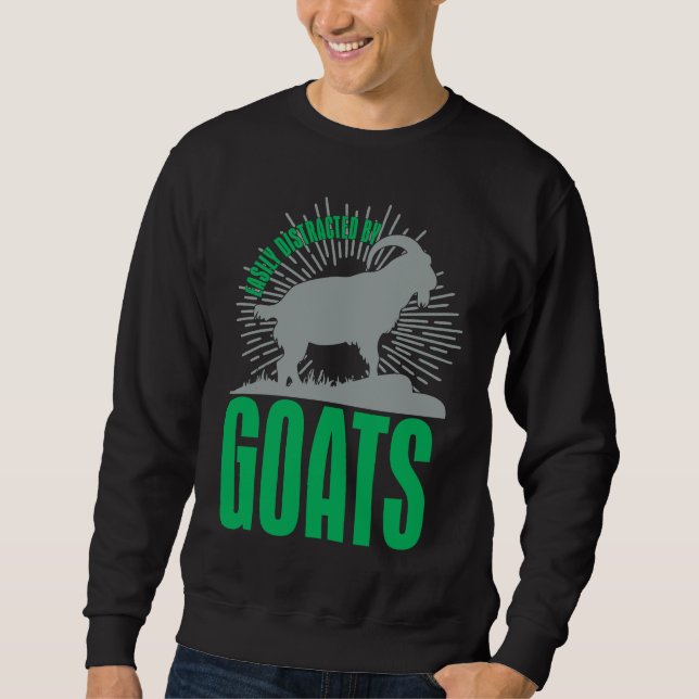Moletom Easily Distracted By Goats  Animal  For Men Women (Frente)