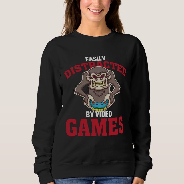 Moletom Easily Distracted By Video Games  Video Gamer  1 (Frente)