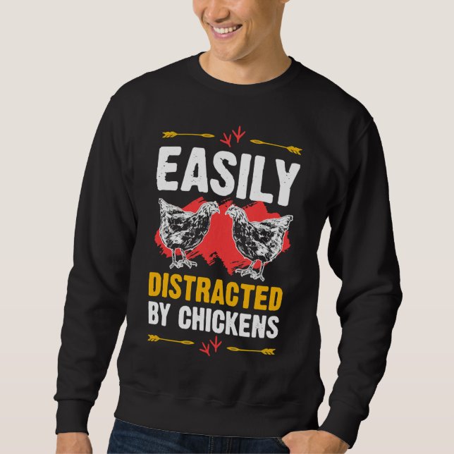 Moletom Easily Distracted Chickens Cute   (Frente)