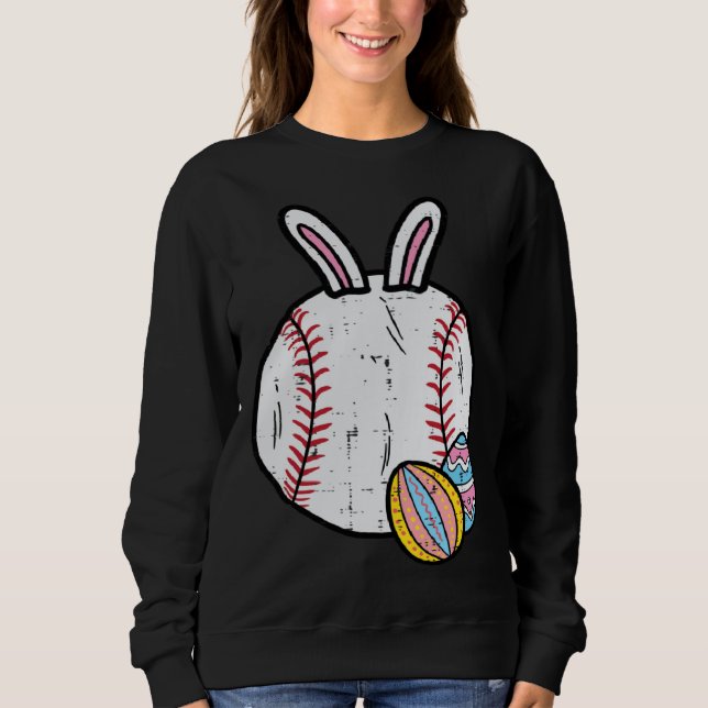 Moletom Easter Baseball Bunny Sports Men Boys Kids Toddler (Frente)