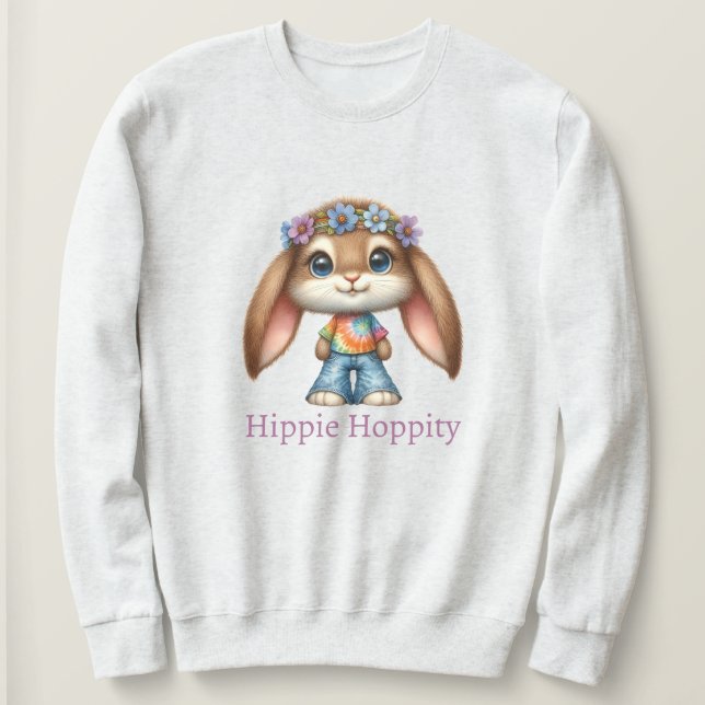 Moletom Easter Bunny – Hippie Hoppity    (Frente do Design)