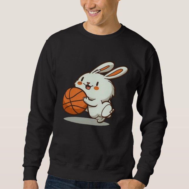 Moletom Easter Bunny Playing Basketball Basketball Easter  (Frente)