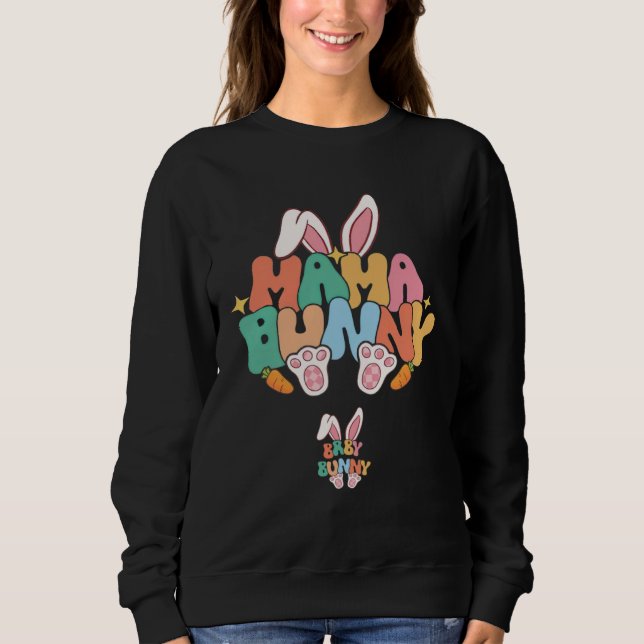 Moletom Easter Pregnancy Quote Pregnant Mom Mama Bunny Bab (Frente)