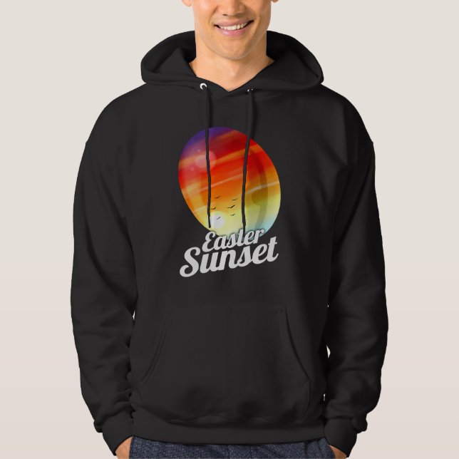 Moletom Easter Sunset Painted Easter Egg For Egg Hunt On E (Frente)