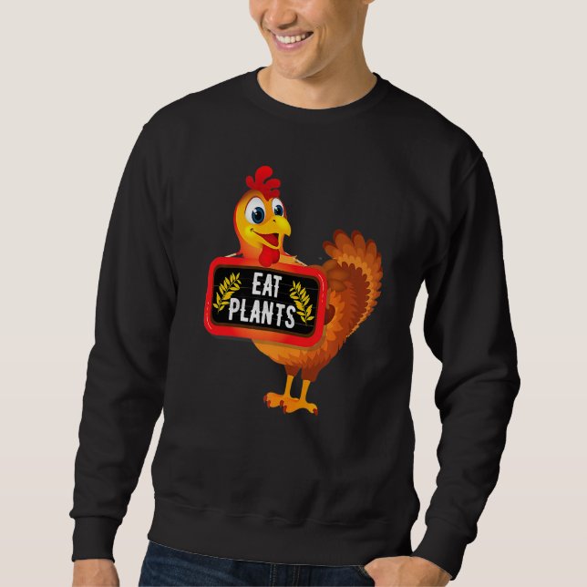Moletom Eat Plants Vegan Vegetarian Turkey Thanksgiving Pr (Frente)